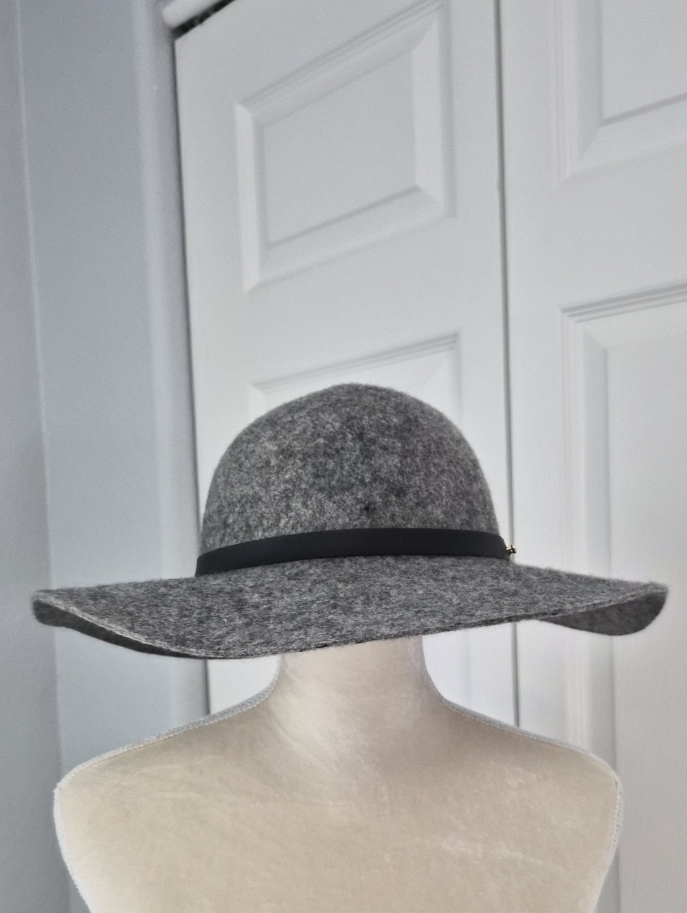 Lucky Brand Gray Wool Wide Brim Floppy Sun Hat Boho Chic O/S